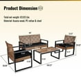 thumbnail image 4 of Yiyuanjin 4 Piece Patio Furniture Set, Outdoor Rattan Conversation Set with Double Chair, 2 Single Chair and Coffee Table, 4 of 9