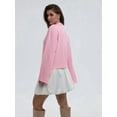 thumbnail image 3 of Women'S Oversized Sweaters Fuzzy Chunky Warm Pullover Sweater Pink M, 3 of 8