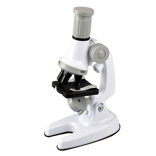 Microscopio biológico Hugo de ciencia 100x 400x 1200x juguete Blanco