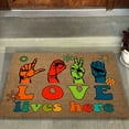 LQXZWJY Fun Sign Language Gesture Floor Mat Door Mat Polyester Door Mat Room Decor
