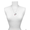 thumbnail image 3 of Delight Jewelry Silvertone Domed Multi Color LVT Silvertone Script Initial Disc - F - Charm Necklace, 20"+3", 3 of 4