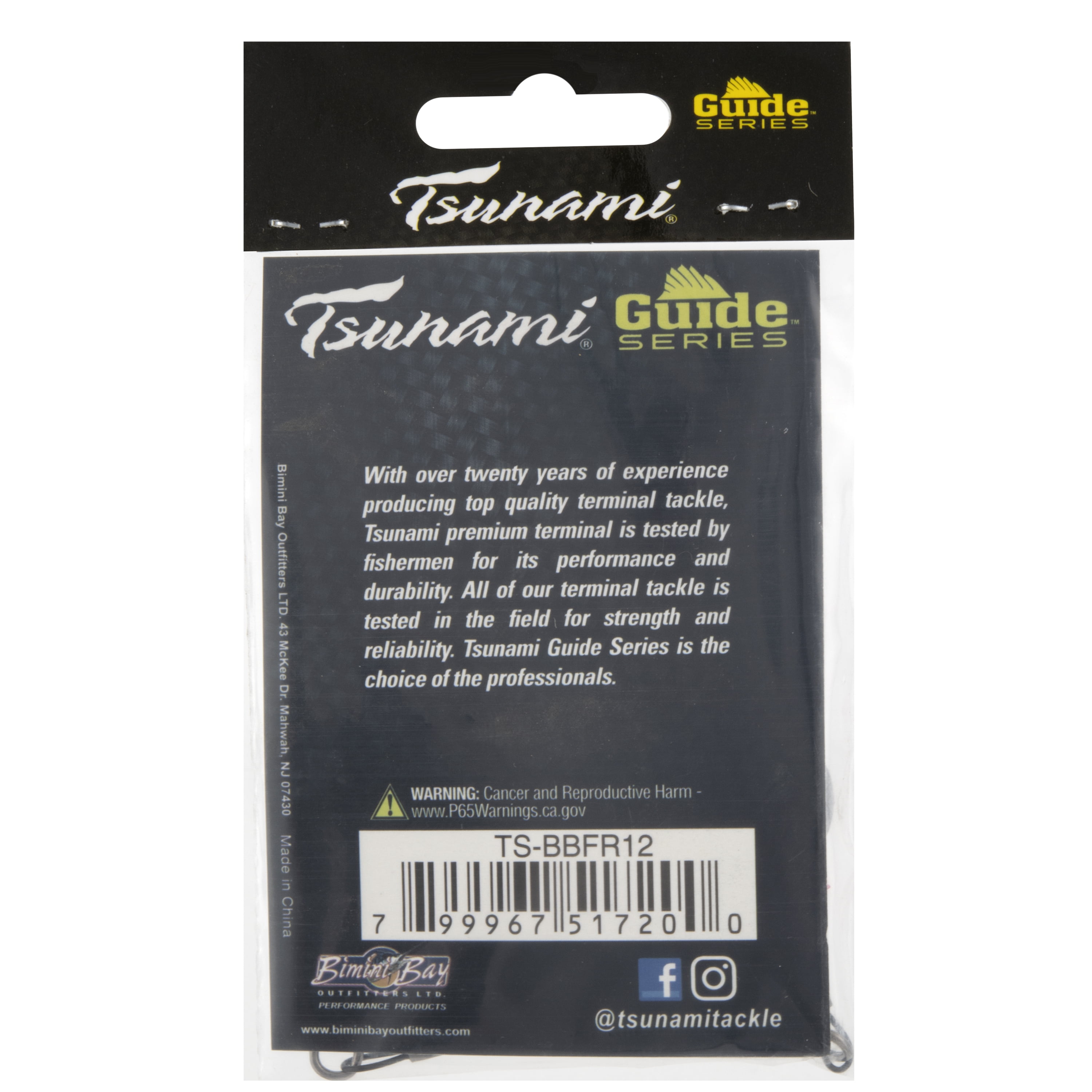 (6 pack) Tsunami Black Wire Egg Fishing Rig 1/2 oz 2 Pack