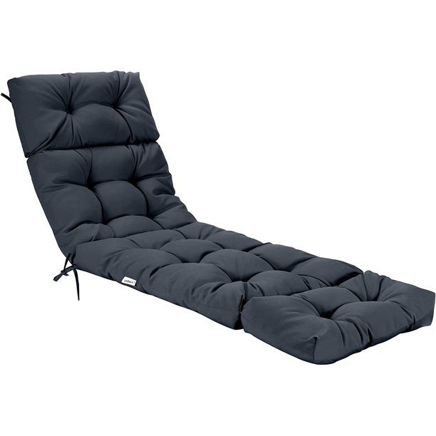 Lounge Chair Cushion, Outdoor Padded Cushion with String Ties, Patio