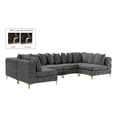 thumbnail image 3 of Meridian Furniture Tremblay Grey Velvet Modular Sectional, 3 of 18