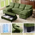 thumbnail image 6 of Pingliang Home 104.7" U Shaped Couch with Storage Ottoman,4 Seat Sectional Sofa with 4 Pillows and Double Chaises,Oversized Chenille Sofa Couch with Removable Ottoman for Living Room Apartment, 6 of 9