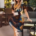 thumbnail image 3 of Easygdp Prairie Meditating Raccoon para Vestido Transpirable de Mujer, Vestido Suelto de Manga Corta con Pliegues y Bolsillos para el Verano, 3 of 6