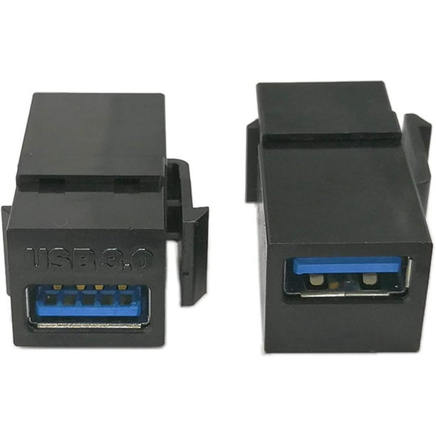 Inserts de Prise de Clé USB 3.0, Hookiang (2-Pack) Adaptateurs USB 3.0 Femelle à Femelle Insert Connecteur Plaque Murale