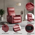 thumbnail image 6 of Aukfa Massage Recliner Chair with Heat, Faux Leather 360° Swivel Rocker Recliner, Overstuffed Manual Reclining Glider Chair with Vibration, Red, 6 of 8
