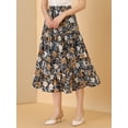 thumbnail image 3 of INSPIRE CHIC Falda Estampado De Girasol De Gasa Para Mujer Amarillo negro XL, 3 of 6