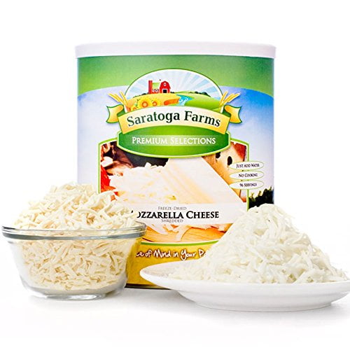 Saratoga Farms Freeze Dried Mozzarella Cheese, 10 Can, 1lb 12oz (794g), 99 Total Servings, Food