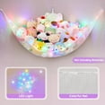 thumbnail image 4 of Neighborly Nook Stuffed Animals Net Hammock Kids Toy Storage with LED Light Plush Toy Organizer Corner Hanging Stuffed Animals Holder For Nursery Kids Girls Room Decor, 4 of 14