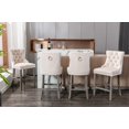 thumbnail image 6 of Rhomtree Velvet Upholstered Counter Height Barstools with Tufted Nailhead Trim, Beige (Set of 6), 6 of 8