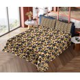 thumbnail image 4 of Ambesonne Emoji Fitted & Top Sheet Set with Sham, Retro Plaid Bolts and Faces, Orange White and Black, 4 of 5