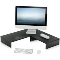 Fitueyes Monitor Riser Two Monitors Desktop Organizer Printer