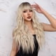 thumbnail image 1 of Peluca de pelo sintético ondulado largo y rizado con flequillo para mujer, peluca de color marrón frío a rubio claro, peluca de pelo largo resistente al calor para fiesta diaria, peluca de 26 pulgadas, 1 of 5