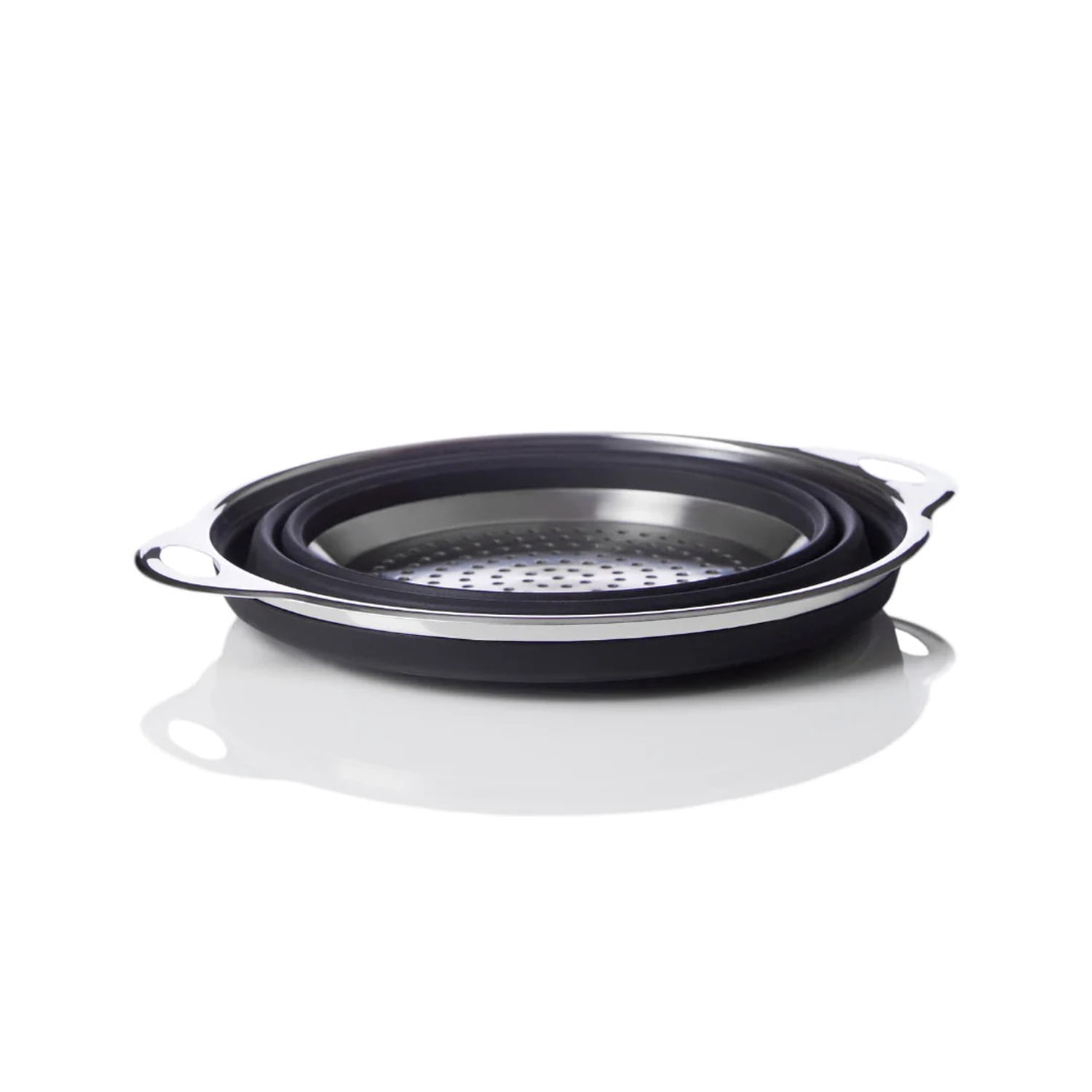 Better Houseware Silicone Collapsible Colander, Black, 733