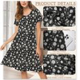 thumbnail image 6 of JuneFish Women's Summer Casual Short Sleeve Dressy Dresses Empire Waist Knee Length Dress with Pockets, 6 of 8