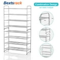 thumbnail image 3 of Bextsrack 4 Tiers Shoe Rack Expandable & Adjustable Shoe Organizer Storage Shelf in Kitchen-(Silver), 3 of 7