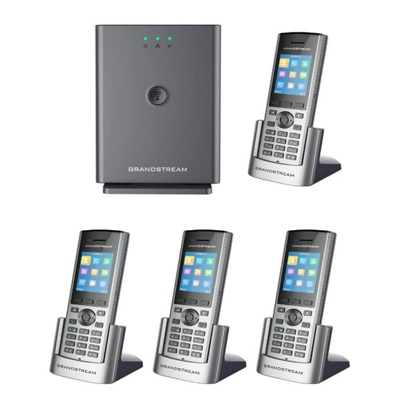 Grandstream DP752 Long-Range DECT Base Station   4 x DP730 Units DECT HD Handset (4 x DP730)