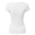 thumbnail image 3 of FashionOutfit Women's Short Sleeve Ribbed V-neck Plunge Top Various Colors, 3 of 4