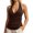 Brown, variant on Women's Tie Wrap Halter Spring Sleeveless Ruched V Neck Fitted Summer Camisole Backless Fashion 20s Tops Brown L