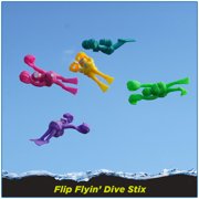 Aqua Unisex Flip Flying Multicolor Child Dive Stix Pool Diving Set, 6 Pieces, 6 in Length