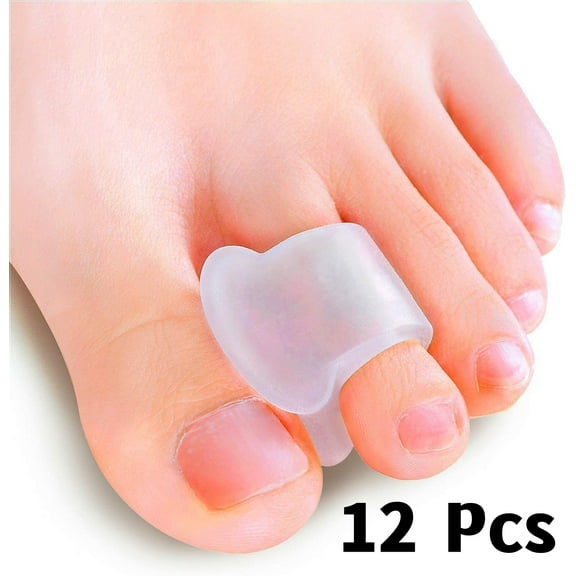 Rungopro 12 Pcs Toe Spacers, Toe Separators Hammer Toe Straightener, Big Toe Separator, Bunion Corrector and Bunion Relief, Overlapping Toes