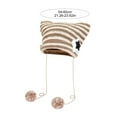 thumbnail image 6 of harmtty Winter Knitted Hat Cat Ear Design Plush Ball Decor Striped Print Windproof Warm Women Hat Cold Weather Headwear, 6 of 8