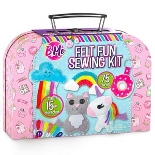  KRAFUN My First Sewing Kit for Beginner Kids Arts & Crafts, 6  Easy DIY Projects of Stuffed Animal Dolls and Plush Pillow Craft,  Instructions & Felt, Gift for Girls, Boys, Learn