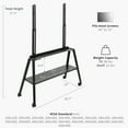 thumbnail image 4 of VIVO Black Rolling Easel Studio TV Floor Stand + Shelf, Fits 49" to 75" Screens, 4 of 8