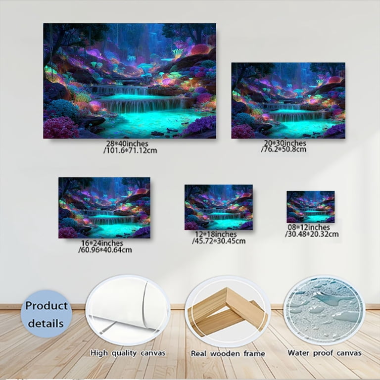 Waterfall and Stream Canvas Wall Art for Living Room, Bedroom ...
