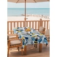thumbnail image 2 of Outdoor Tablecloth with Umbrella Hole for Patio/Picnic/Party/Camping, Gray Blue Bees Farmhouse Waterproof Table Cloth Rectangle Table Cover Washable, Spring Summer Botanical Flowers (54"x 80"), 2 of 8