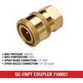 thumbnail image 4 of Simpson Genuine OEM Coupler 1/4" QC-F X 1/4" NPT-F - 7100021, 4 of 5