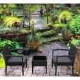 thumbnail image 3 of Patioflare Melody 3 Piece Black Wicker Outdoor Patio Chat Set with Cushions, 3 of 4