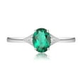 thumbnail image 2 of 14K White Gold Oval Shape Created Emerald Cubic Zirconia Engagement Ring, 2 of 5