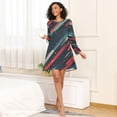 thumbnail image 4 of FORMRS Womens Long Sleeve Nightgowns Crew Neck Sleep Shirt Soft Pajamas Sizes S-3XL, Stars Abstract Lines, 4 of 8