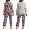 thumbnail image 7 of Karen Neuburger Women's 3-Piece Printed Soft Pajama Lounge Set (Purple, M), 7 of 7