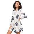 thumbnail image 3 of FORMRS Womens Long Sleeve Nightgowns Crew Neck Sleep Shirt Soft Pajamas Sizes S-3XL, Black Cat Paw, 3 of 8