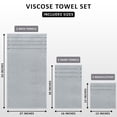 thumbnail image 2 of Utopia Towels 8 Piece Luxury Towel Set, 2 Bath, 2 Hand, and 4 Wash Cloths, 600 GSM Ring Spun Cotton, Highly Absorbent Viscose Stripe Towels, Ideal for Everyday use, Cool Grey, 2 of 8