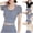Black, variant on Sexlip Womens Swimsuit Set Square Neck Cropped Cover Up Design Short Sleeve Slim Silhouette Quick Dry Fabric for Beach Vacations White XL