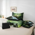 thumbnail image 5 of Manfei Green Jungle Tree Twin Bedding Sets 7-Piece for Teens, Nature Stream Stone Bedding Comforter Set, Plant Botanical Reversible Sheet Sets, Breathable Home Decor, 5 of 7