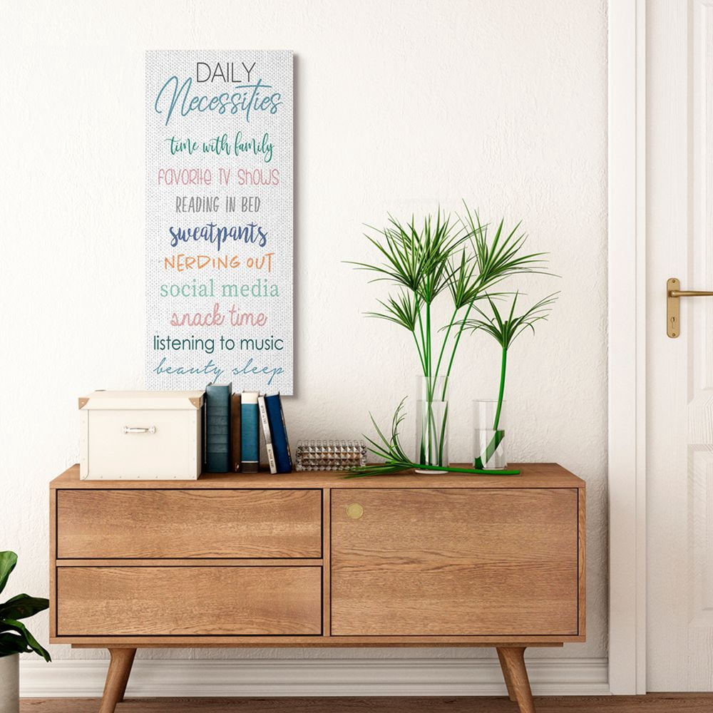 Stupell Industries Daily Necessities Home Relaxation Self-Care List Canvas Wall Art Design by Anna Quach, 17" x 40"