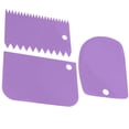 thumbnail image 4 of 3pcs/set Scraper Plastic Cream Spatula DIY Cake Decorating Tool Home Bakery Baking Supplies, Purple, 4 of 6