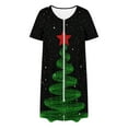 thumbnail image 5 of Wowcloth Woman's Christmas Homewear, Relaxed Fit with Short Sleeves, Cozy Sleepwear Dress for Holiday and Home Relaxation, 5 of 8