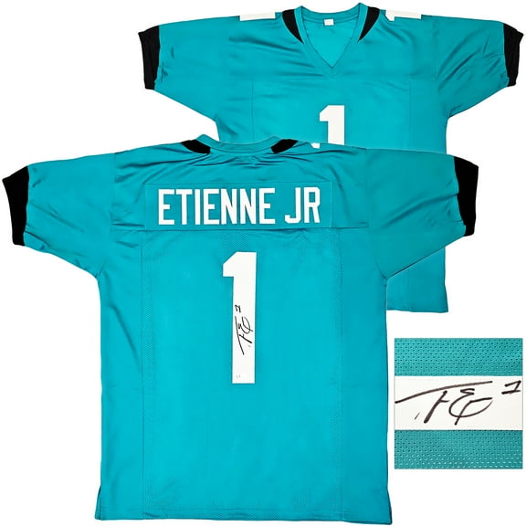 Jacksonville Jaguars Travis Etienne Autographed Teal Jersey Beckett BAS Witness 220896