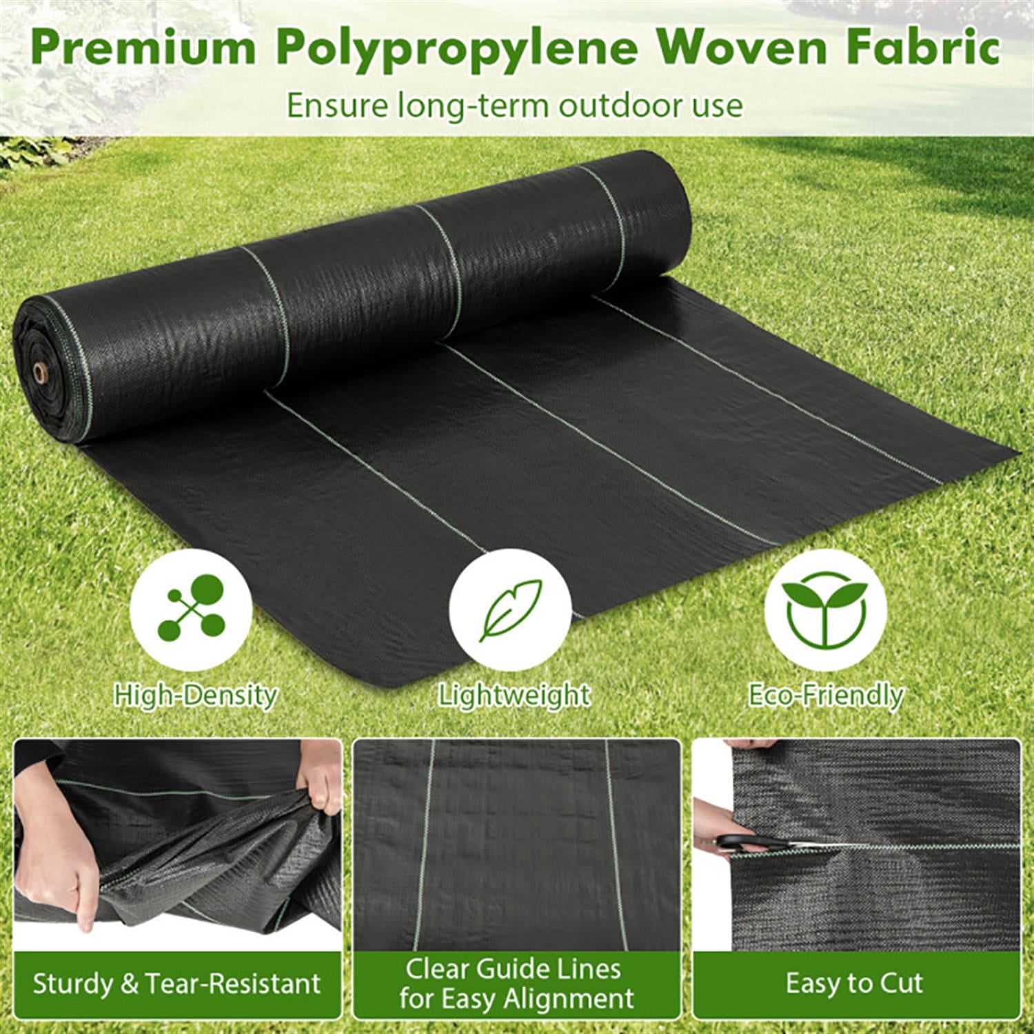 Spaco 6.5 x 330 ft Weed Barrier Landscape Fabric Heavy Duty, Weed Block Gardening Ground Cover Mat, Weed Control Garden Cloth, Black