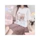thumbnail image 2 of Women Kawaii Fashion Pastel Gothic Casual Style Crewneck Soft Cartoon Cute Bunny Cookies Print T-Shirt tee top, 2 of 8
