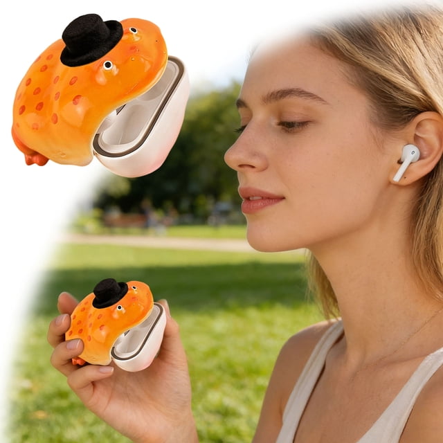 Earbuds Compatible With Frog Design Cover Animals Soft Scratch Wireless Earphone Protector Handmade