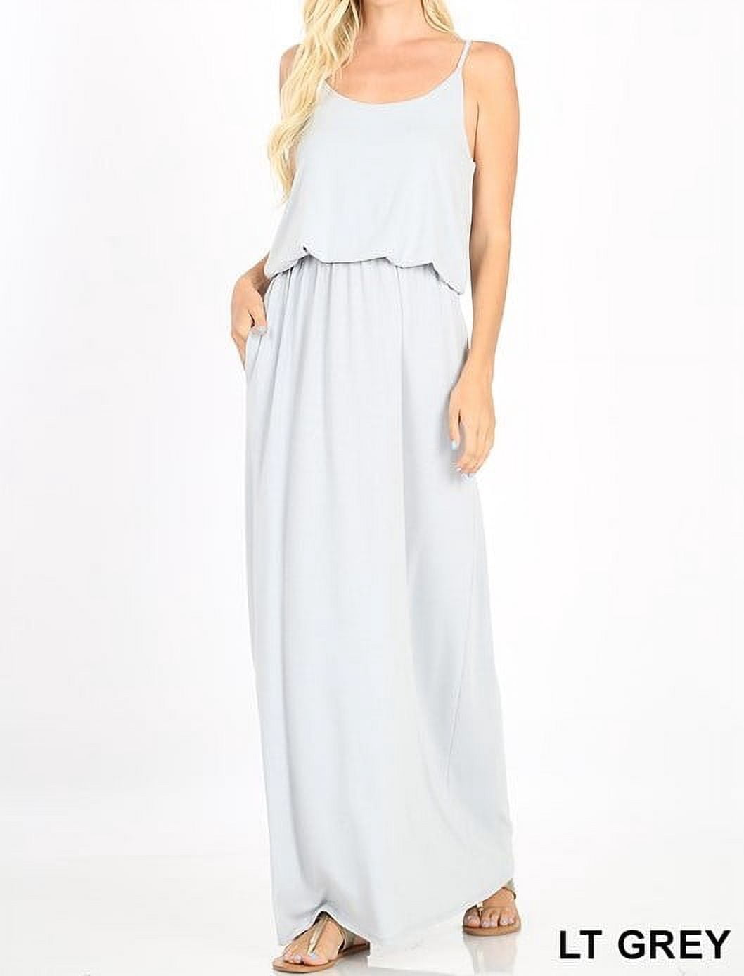 knee length dresses for ladies Doublju Comfort Princess Full Size High Waist Scoop Hem Maxi Skirt in   Blue Hawthorn Boutique