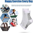 thumbnail image 3 of 2 Pairs Plantar Fasciitis Foot Compression Sleeves for Injury Rehab & Joint Pain. Ankle Brace - Instant Relief & Support for Achilles Tendonitis, Fallen Arch, Heel Spurs, Swelling & Fatigue/Black B, 3 of 8